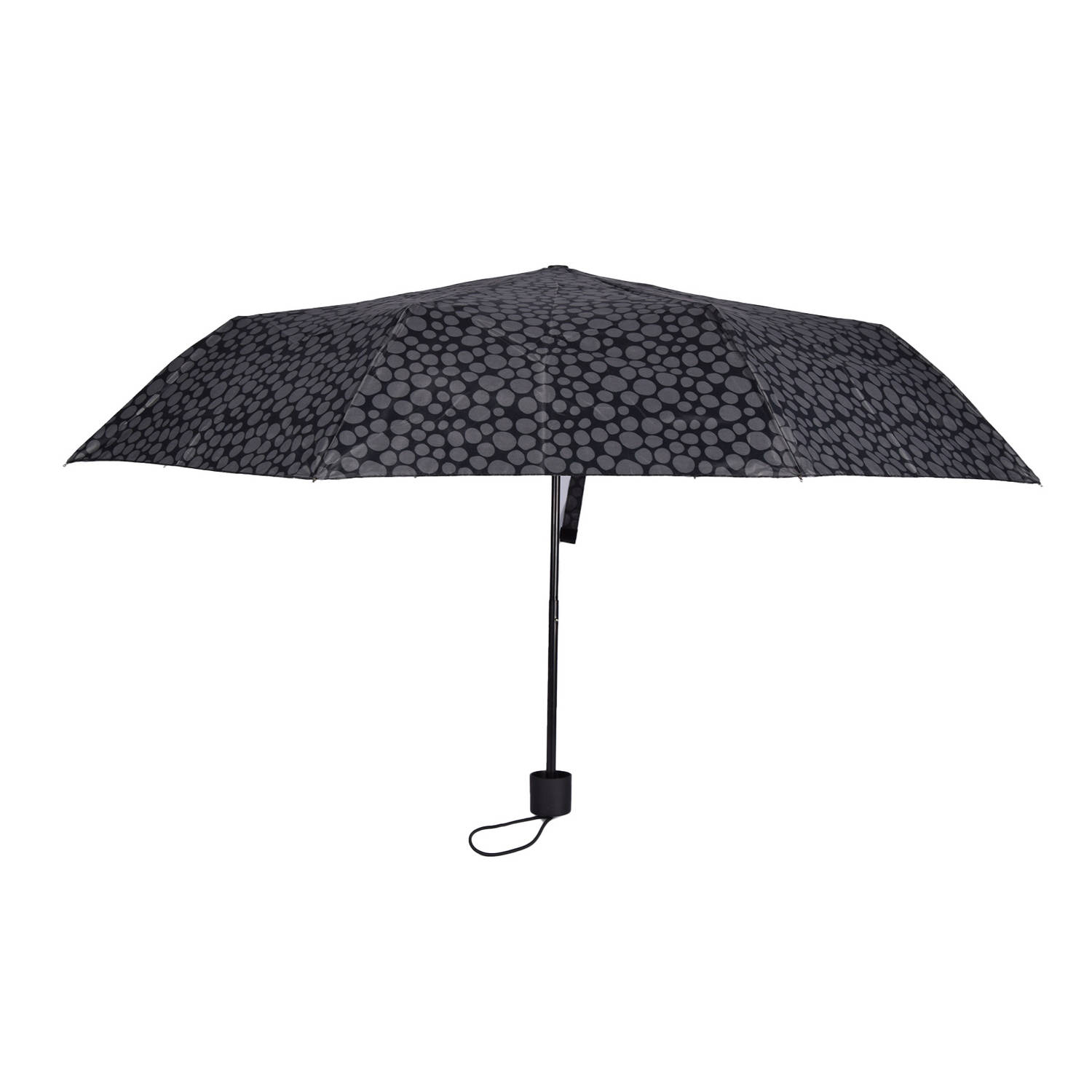 Elegante Zwarte Paraplu voor Dames | Met Grijze Accenten | Opvouwbaar met UV-Bescherming | Perfect voor Outdoor