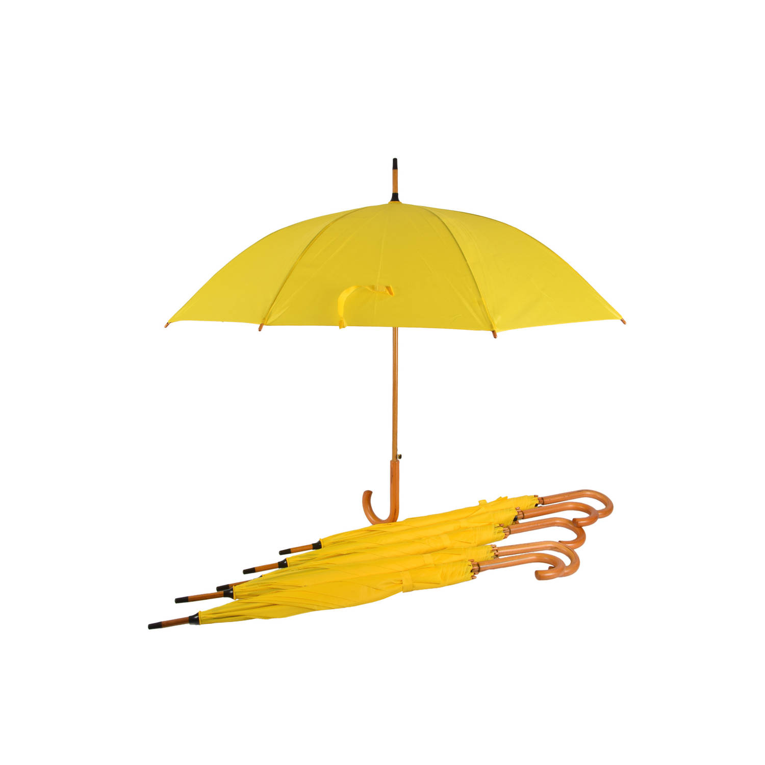 Set van 6 Gele Automatische Paraplu's 102cm | Waterdicht & Windproof | Ideaal voor Kamperen & Outdoor & Perfect voor de Zon