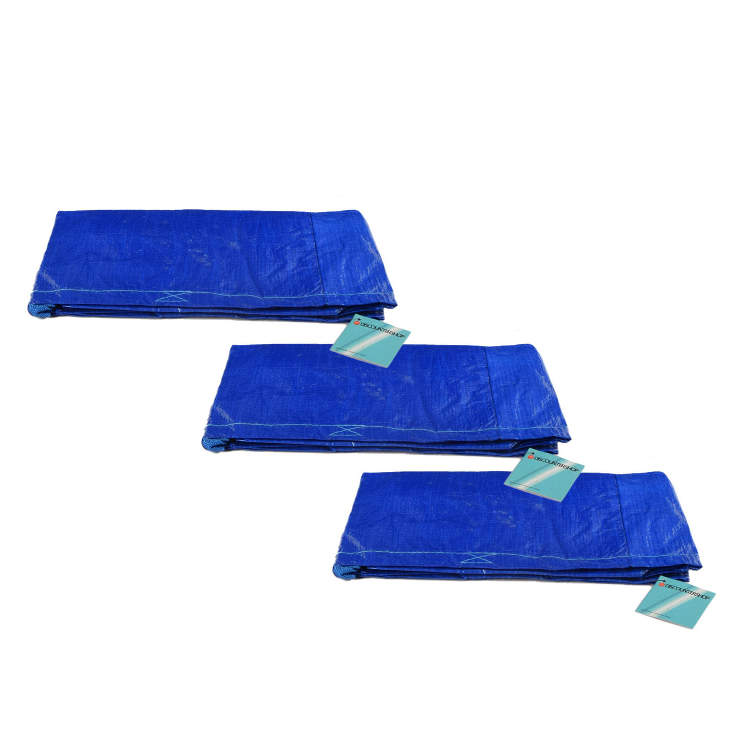 Eenvoudige Blauwe Shopper Tas Set - Winkelmandjes Set - 3 Stuks - Praktisch Materiaal - Boodschappentassen Set