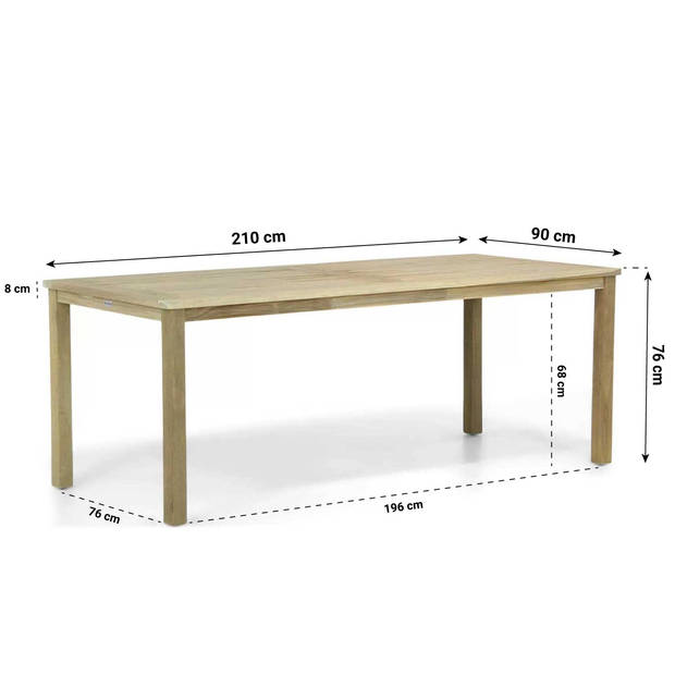 Santika Novita/Weston 210 cm dining tuinset 7-delig