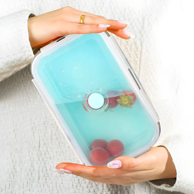 HI NATURE™ Vershoudbakjes set 4 stuks - Bewaarbakjes opvouwbaar - Lunchbox set - BPA Vrij Siliconen Voedselcontainer