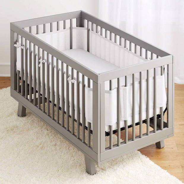 HI NATURE™ Baby bedomrander set - Bedbumper - Hoofdbeschermer - Baby set van 2 - 320x27 & 150x27cm