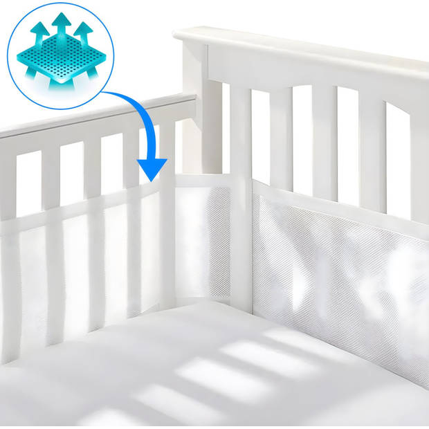 HI NATURE™ Baby bedomrander set - Bedbumper - Hoofdbeschermer - Baby set van 2 - 320x27 & 150x27cm