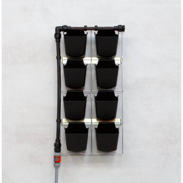 Mijn Verticale Tuin - Compleet Startpakket S 30x60 cm 8 Bakjes met irrigatieleiding