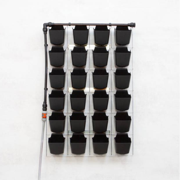 Mijn Verticale Tuin - Compleet Startpakket L 90x60 cm 24 Bakjes met irrigatieleiding