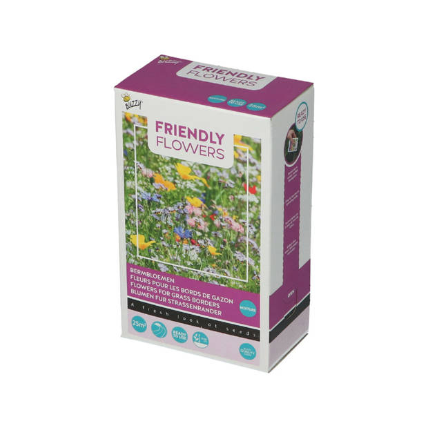 Buzzy - Grow gifts zaden strooidoosje friendly flowers bermmengsel 100 gram