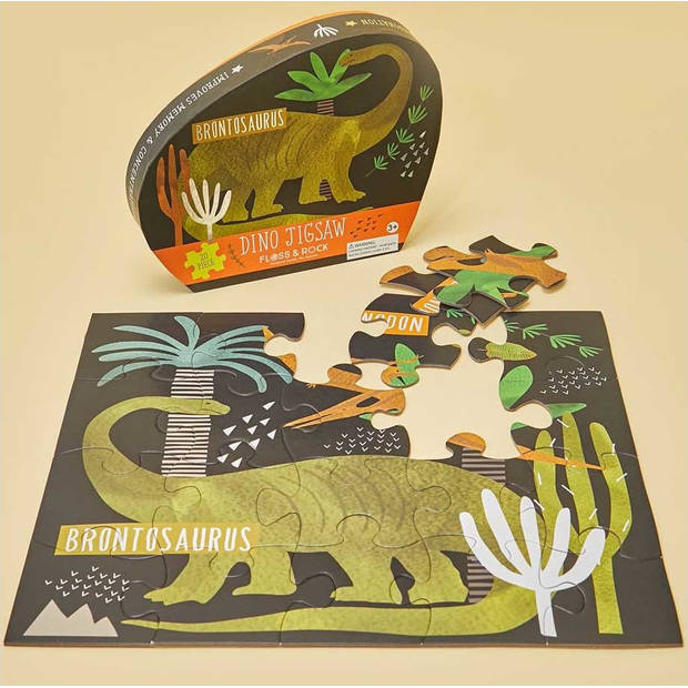 Floss & Rock Dinosaurus - puzzel - 20 stukjes - 38 x 33 cm - Multi