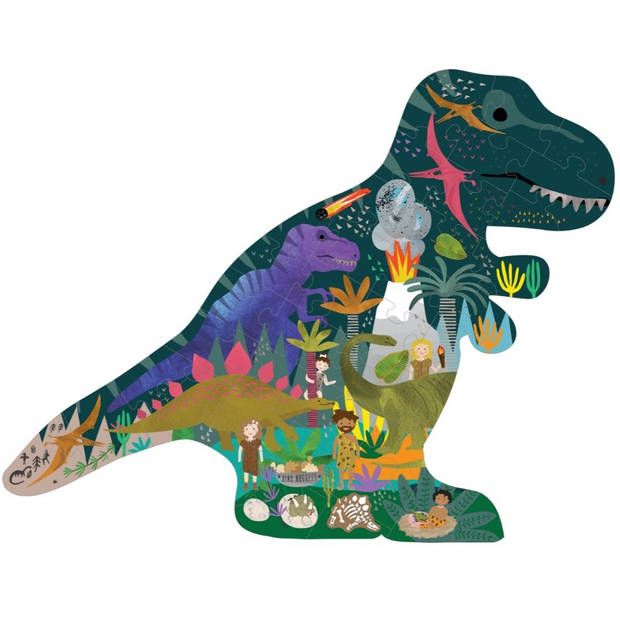 Floss & Rock Puzzel Dino - 40 stukjes - 69 x 53 cm