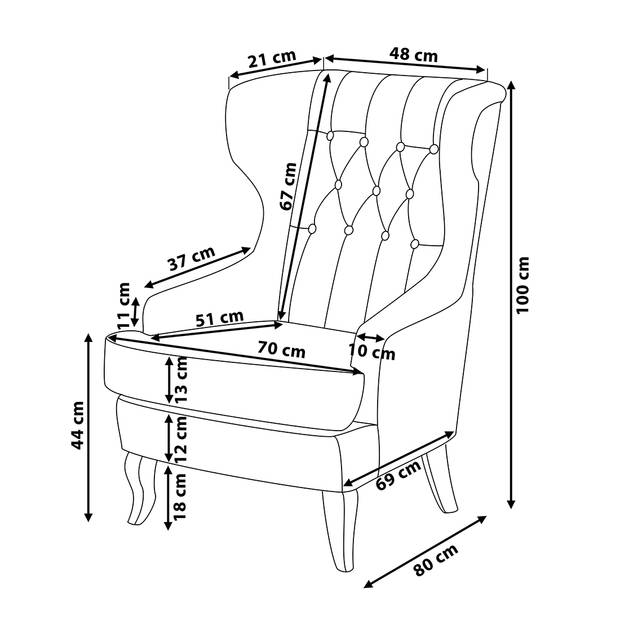 Beliani MOLDE - Fauteuil-Multicolor-Polyester