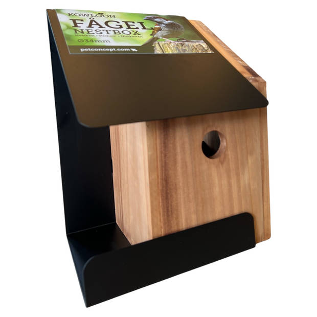 Nestkast Voor o.a. Huismus, boomklever, Bonte Vliegenvanger - Vogelhuis - Hout Met Metaal - 20x25x40cm