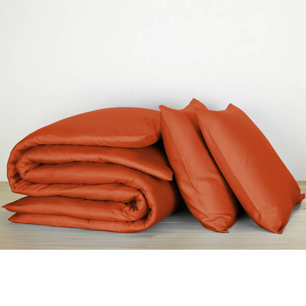 De Witte Lietaer Dekbedovertrek Katoen Satijn Olivia - Lits Jumeaux - 240 x 220 cm - Oranje