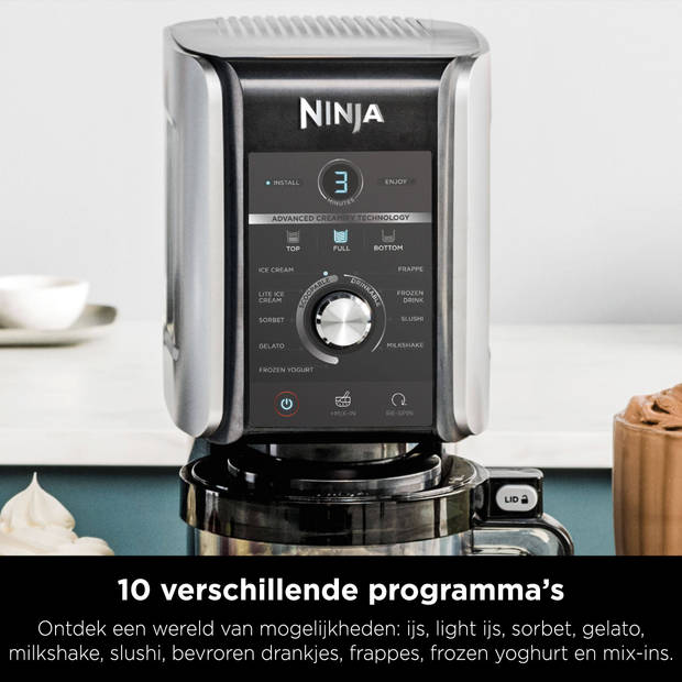 Ninja Creami Deluxe - 10-in-1 IJsmachine - Ice Cream Maker voor Roomijs, Milkshake, Slushi en meer - Foodi - NC501EU
