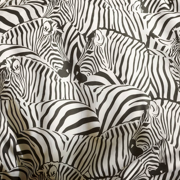 De Witte Lietaer Dekbedovertrek Zebra Eggshell - Tweepersoons - 200 x 200/220 cm - Katoen Satijn