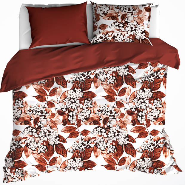 De Witte Lietaer Dekbedovertrek Katoen Flanel Mimulus - Tweepersoons - 200 x 200/220 cm - Rood