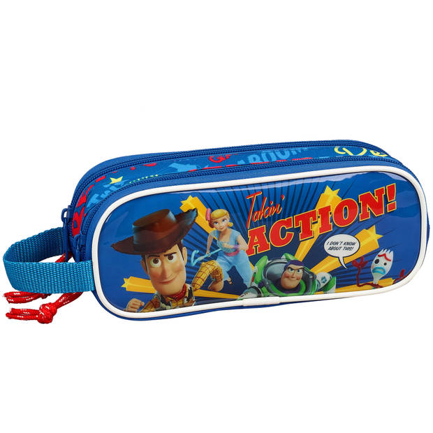 Toy Story Takin action'! - etui met twee ritsen - 21 x 8 cm - blauw