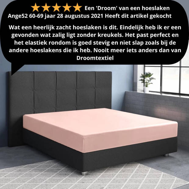 Droomtextiel Katoen - Satijnen Hoeslaken Oud Roze Tweepersoons - 140x200 cm - Hoogwaardige Kwaliteit - Hoge Hoek -