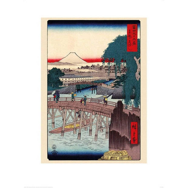 Kunstdruk Hiroshige - Ichkoku Bridge in the Eastern Capital 60x80cm