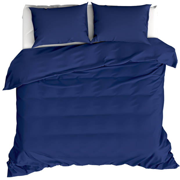 Moodit Dekbedovertrek Basil Navy Blue - Tweepersoons - 200 x 220 cm - Katoen