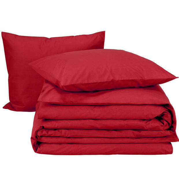 Moodit Dekbedovertrek Basil Deep Red - Tweepersoons - 200 x 220 cm - Katoen