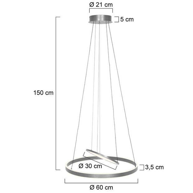 Steinhauer hanglamp Ringlux - staal - - 3514ST