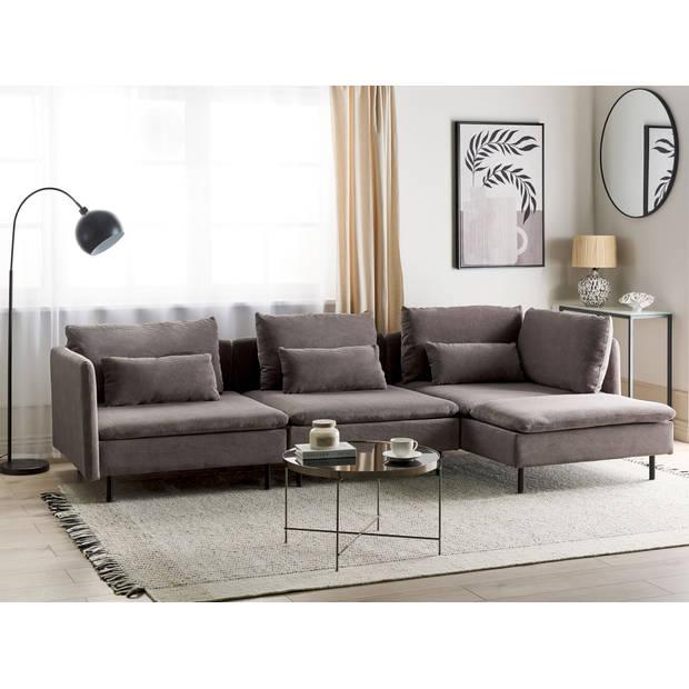 Beliani EGERIS - Modulaire Sofa-Bruin-Corduroy