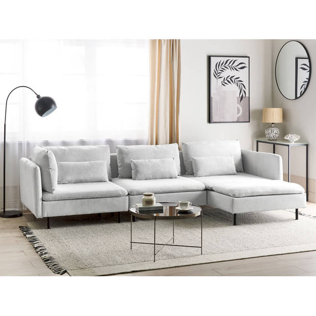 Beliani EGERIS - Modulaire Sofa-Grijs-Polyester