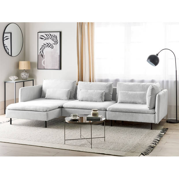 Beliani EGERIS - Modulaire Sofa-Grijs-Polyester