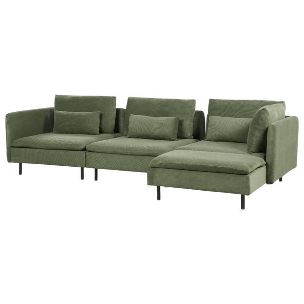 Beliani EGERIS - Modulaire Sofa-Groen-Corduroy