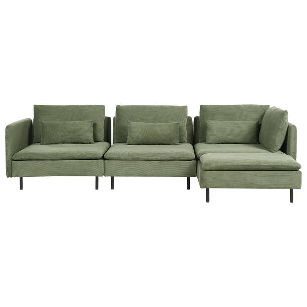 Beliani EGERIS - Modulaire Sofa-Groen-Corduroy