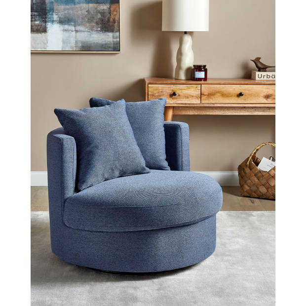 Beliani DALBY - Fauteuil-Blauw-Polyester