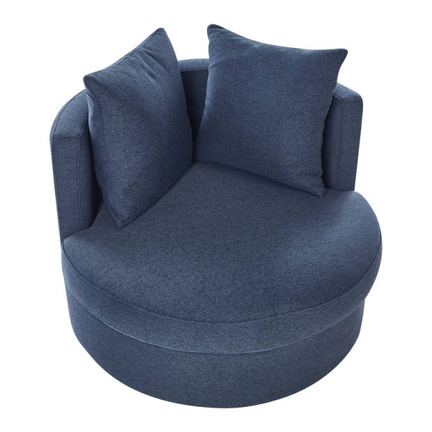 Beliani DALBY - Fauteuil-Blauw-Polyester