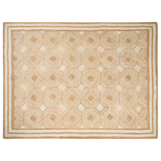 Beliani MENGEN - Gevlochten-Beige-Jute