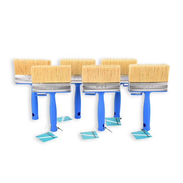 6x Block brush Wall paint brush Brush Paintbrush blue Painting brush Suitable for water-based and