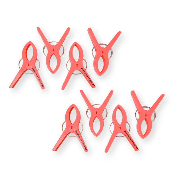 2 sets x 4pcs Rood Handdoekklemmen Handdoekclips plastic Handdoekhaakjes Handdoekknijpers 15cm*10cm*3cm