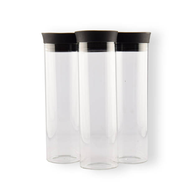 3x Stylish Transparent Borosilicat Glass Jug Pour jug, Carafe, Pour jug - Contents 3Liter Length 27 cm – diameter 8cm