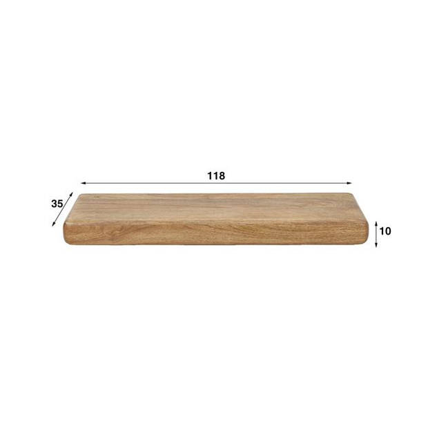 Hoyz Collection - Wandplank Sleek 118cm - Massief Mango Zandkleur