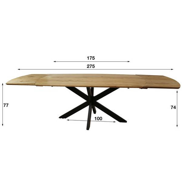 Hoyz Collection - Eetkamertafel Uitschuifbare tafel 175-275cm - Massief Acacia Naturel