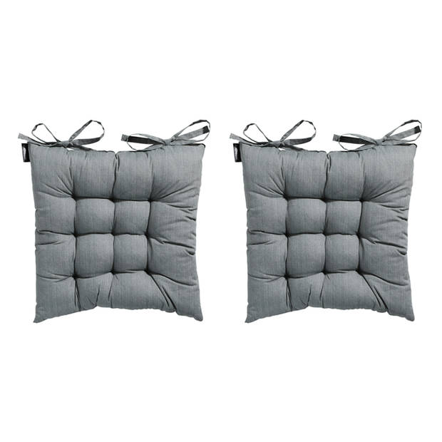 Madison Toscane Kussen - Basic Grey - 46x46 - Grijs - 2 Stuks