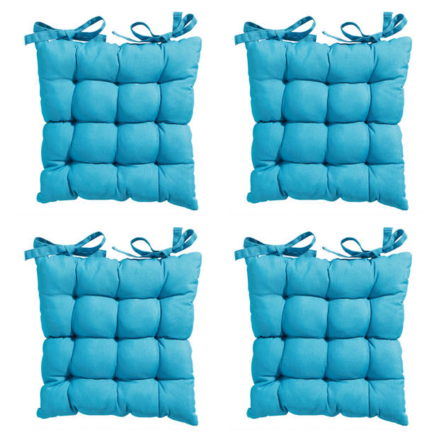 Madison Toscane Kussen - Panama Aqua - 46x46 - Blauw - 4 Stuks