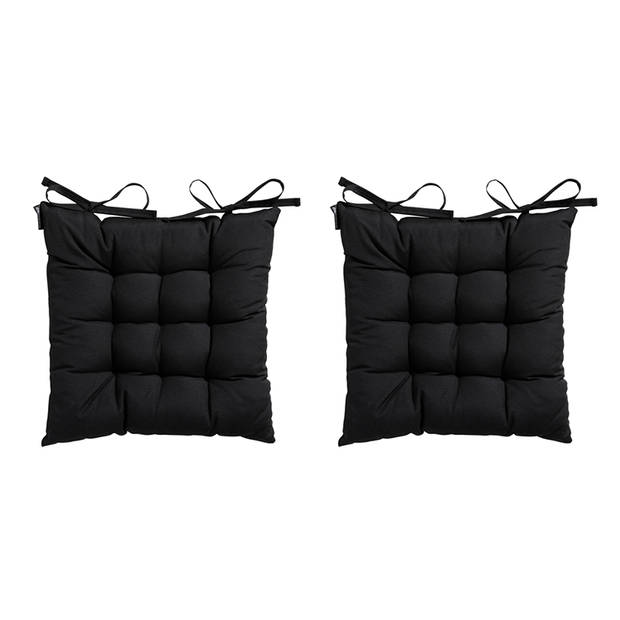 Madison Toscane Kussen - Panama Black - 46x46 - Zwart - 2 Stuks