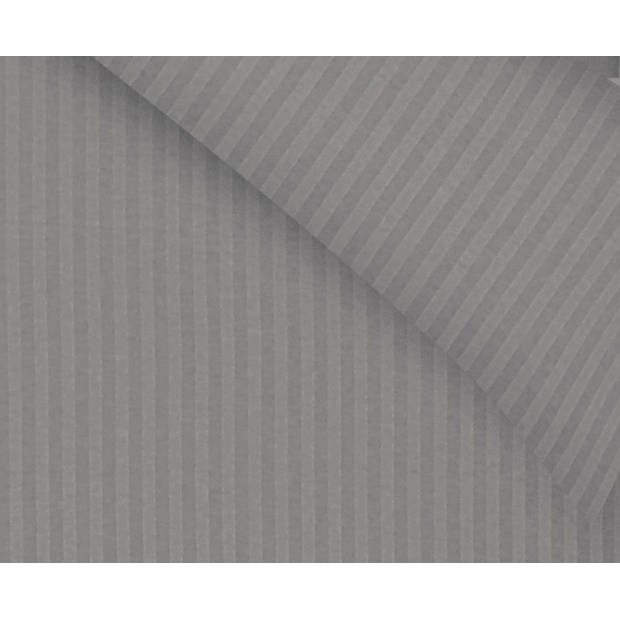 Lanotte® - Amalfi Collectie - Dekbedovertrek - Satin Stripe - Grijs - 2 Kussenslopen 60x70 cm - 200x200/220 cm