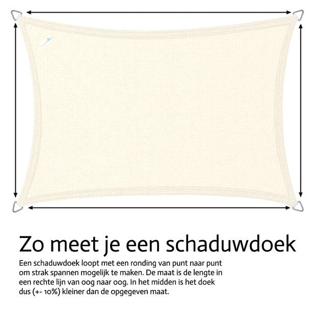 Buitenkado schaduwdoek rechthoek 2x3,5 m - HDPE/RVS - antraciet