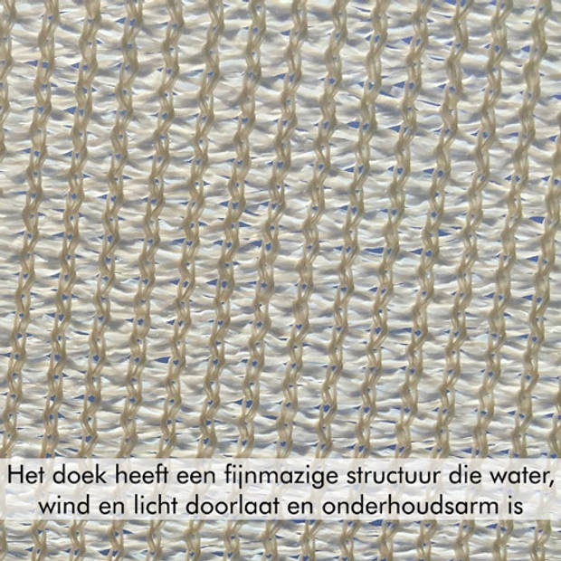 Buitenkado schaduwdoek rechthoek 2x3 m - HDPE/RVS - taupe