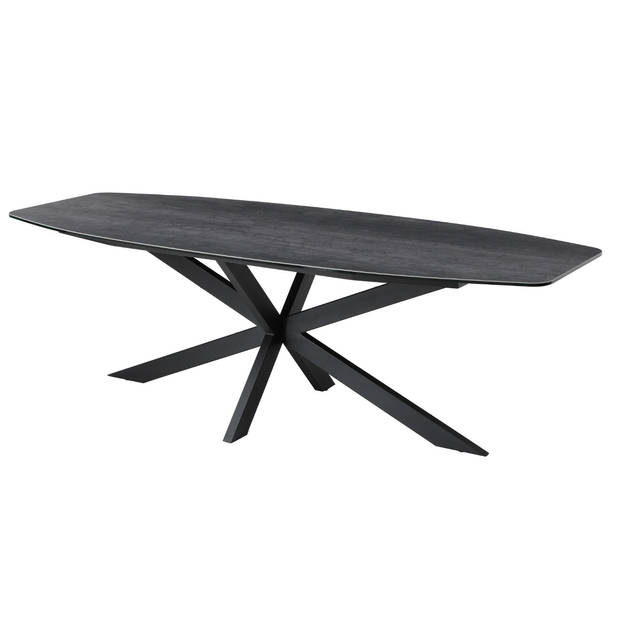 Giga Meubel - Eettafel Deens Ovaal 200cm - Keramisch Grijs - X-Poot - Alicia