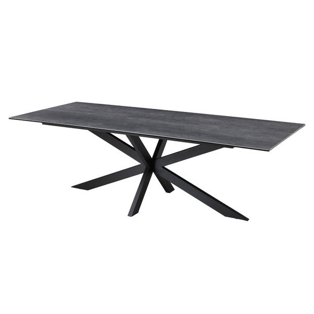 Giga Meubel - Eettafel Rechthoek 200cm - Keramisch Grijs - X-Poot - Alesso