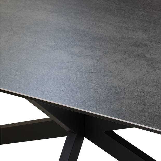 Giga Meubel - Eettafel Deens Ovaal 240cm - Keramisch Grijs - X-Poot - Alicia