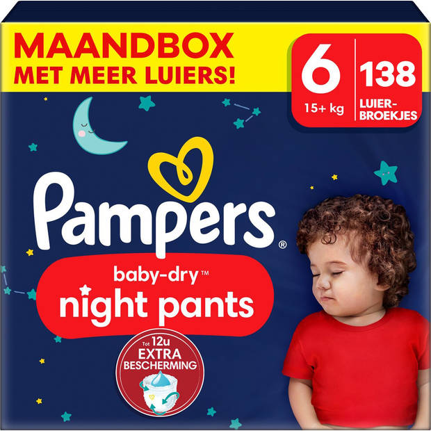 Pampers - Night Pants - Maat 6 - Maandbox - 138 stuks - 15+ KG