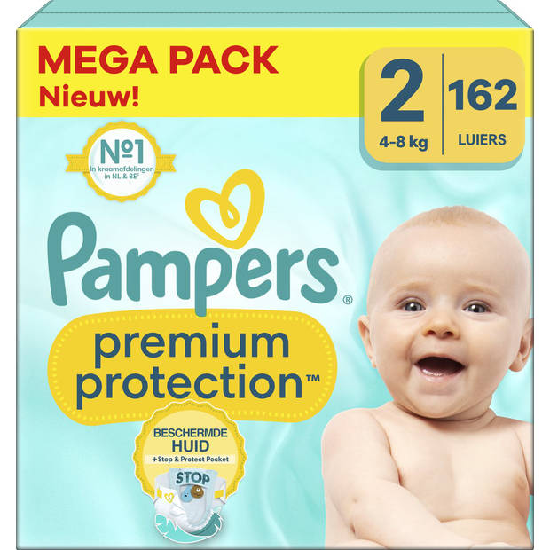 Pampers - Premium Protection - Maat 2 - Mega Pack - 162 luiers - 4/8 KG