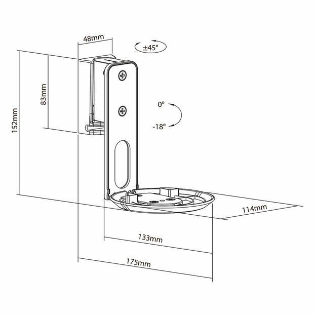 Nedis Speakerbeugel - SPMT5800BK - Zwart