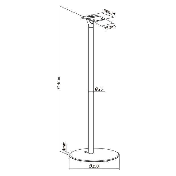 Nedis Speakerbeugel - SPMT5950BK - Zwart